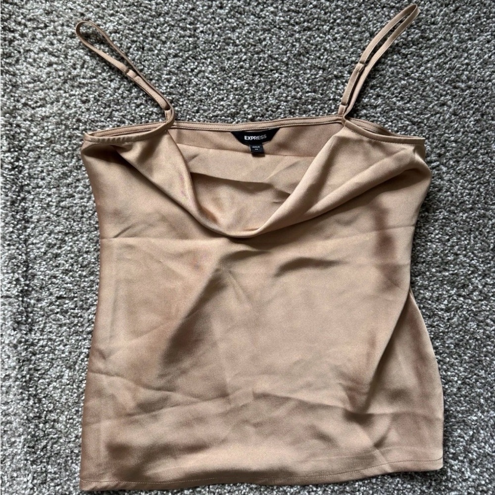 Express XS Gold Cowl Neck Tank Top